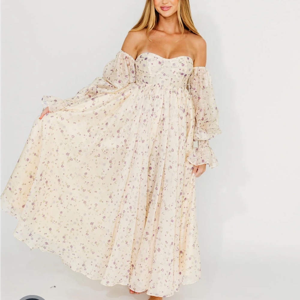 Worth Collective Dear Lily Maxi Dress in Lilac - Bump Friendly